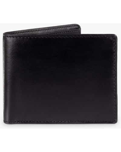 John Lewis Vegetable Tanned Leather Card Coin Bifold Wallet - Black