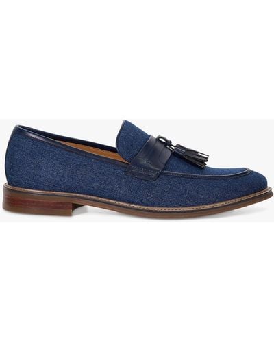 Dune Sought Leather Loafers - Blue