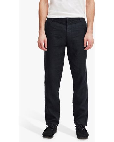 Casual Friday Pandrup Regular Fit Linen Trousers - Black