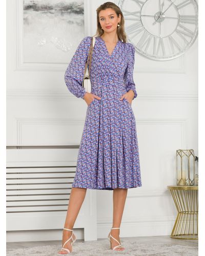 Jolie Moi Libby Floral Print Jersey Dress - Purple