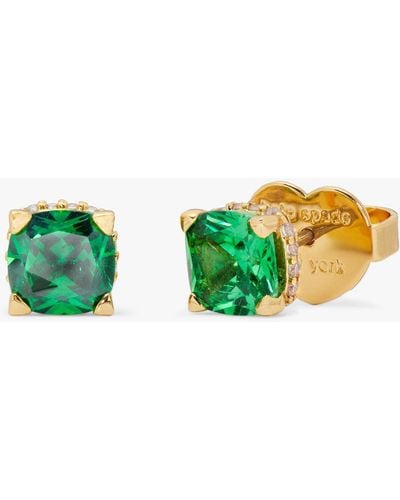 Kate Spade Little Luxuries Cubic Zirconia Square Stud Earrings - Green