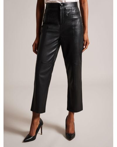 Ted Baker Enyyaa Cropped Leather Trouser - Black