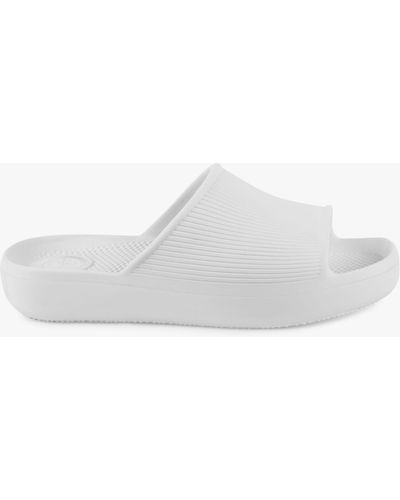Totes Solbounce Ribbed Slider Sandals - White