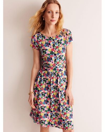 Boden Amelie Jersey Paintbox Ditsy Jersey Dress - Multicolour