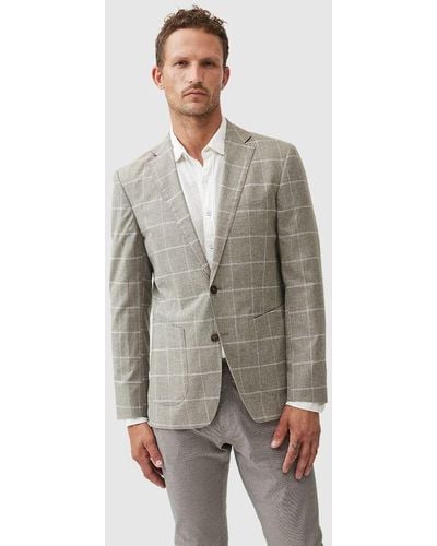 Rodd & Gunn Rossmore Sports Fit Wool Blend Check Blazer - Grey