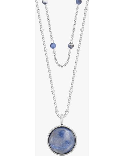 Joma Jewellery Lace Agate Friendship Layered Necklace - White