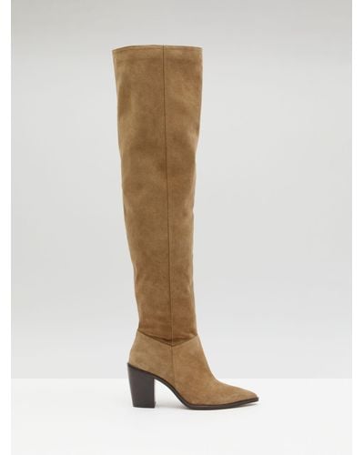 Hush Elise Leather Over The Knee Boots - Natural
