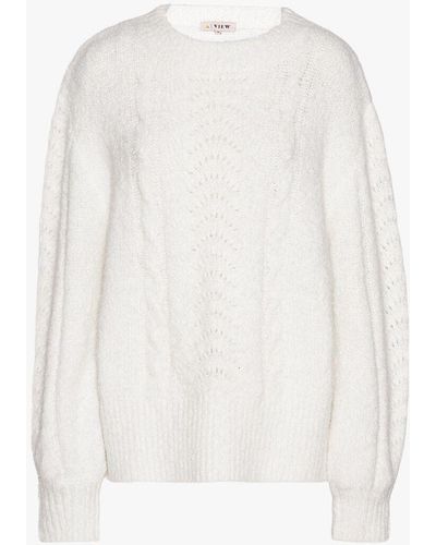 A-View Patrisia Cable Knit Jumper - White