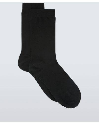 John Lewis Cotton Cashmere Blend Ankle Socks - Black