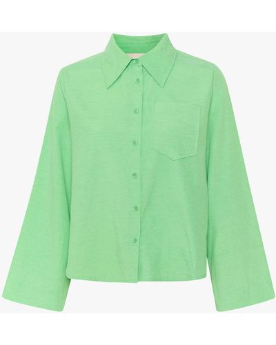 My Essential Wardrobe Zenia Casual Fit Button Up Shirt - Green