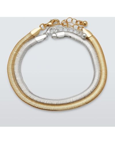 John Lewis Herringbone Chain Bracelet - Metallic