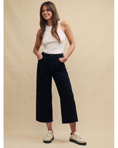 Nobody's Child Cropped Wide Leg Jeans - Natural
