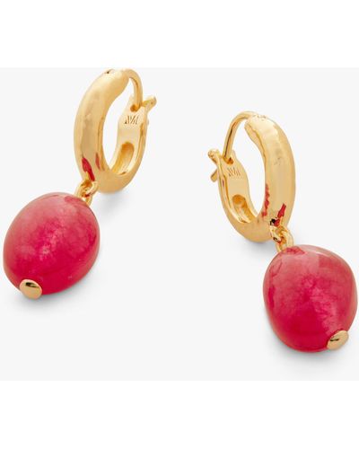 Monica Vinader Rio Gemstone Huggie Earrings - Pink