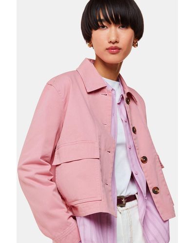 Whistles Marie Cotton Jacket - Pink