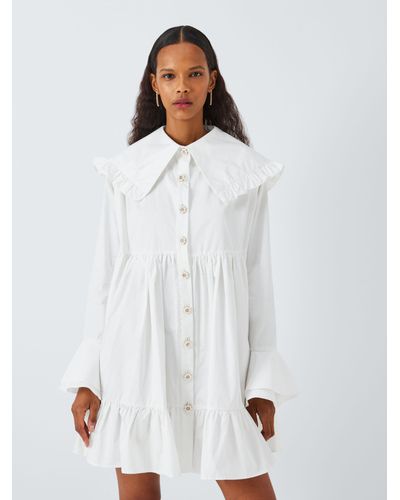 Sister Jane Curious Statement Collar Mini Dress - White