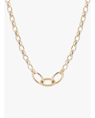Tutti & Co Behold Textured Oval Link Necklace - Metallic