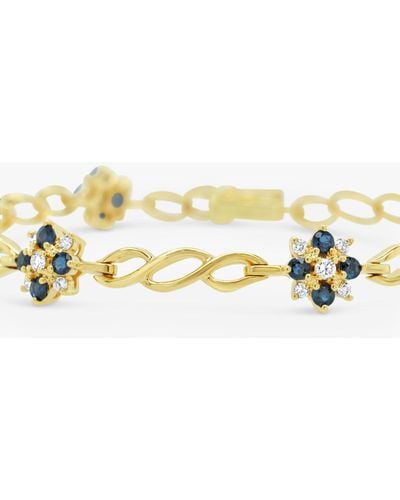 Milton & Humble Jewellery Second Hand Sapphire & Diamond Bracelet - Metallic