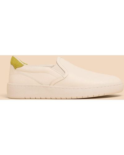White Stuff Leather Slip On Trainers - Natural