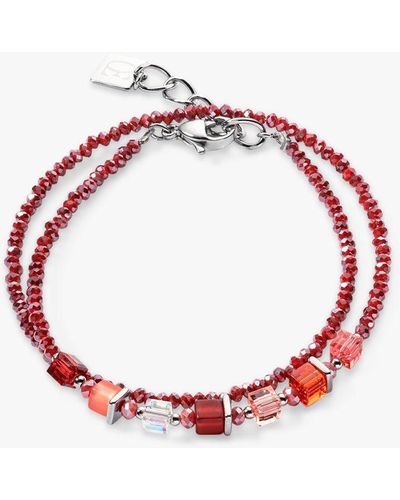 COEUR DE LION Swarovski Crystal And Glass Bead Bracelet - Red