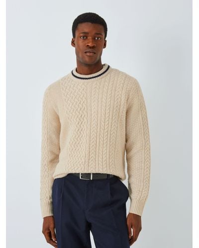 Cable Knit Jumper John Lewis Mens Cotton Jumpers Pure Wool Cream