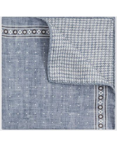 Reiss Cataldo Reversible Silk Handkerchief - Blue