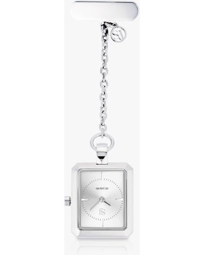 Sif Jakobs Jewellery Francesca Silver Sunray Dial Pocket Watch - White