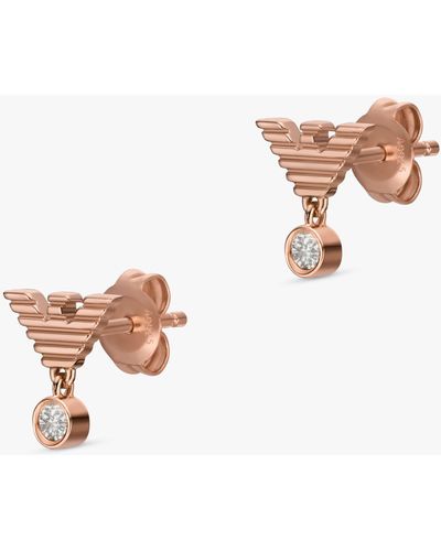 Emporio Armani Logo Stud Earrings - Pink