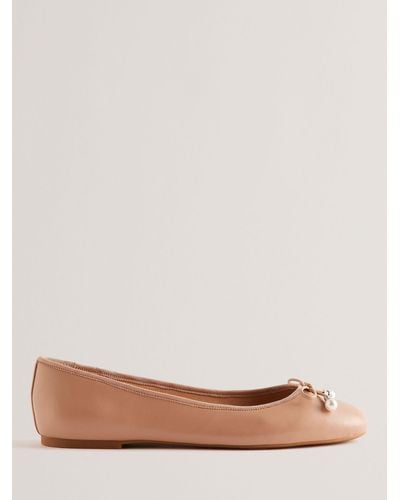 Ted Baker Ayvvah Flat Leather Court Shoes - Brown