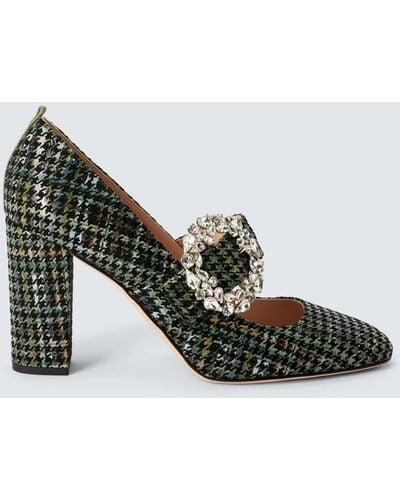SJP by Sarah Jessica Parker Celine Iridescent Houndstooth Mary Jane Shoes - Green