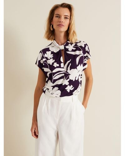 Phase Eight Farley Floral Top - Purple