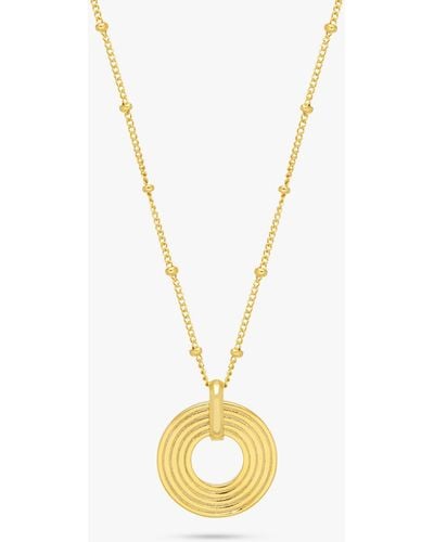 Estella Bartlett Linear Circle Pendant Necklace - Metallic