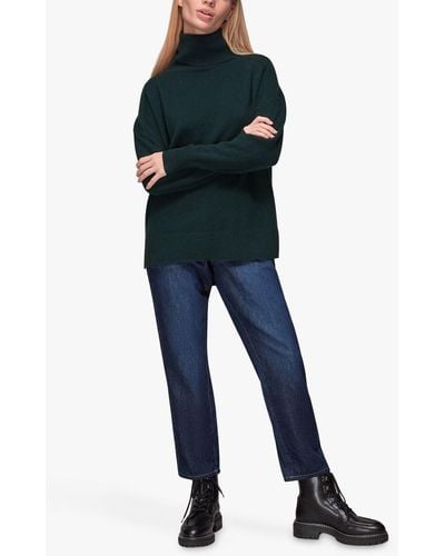 Whistles Cashmere Roll Neck Jumper - Green