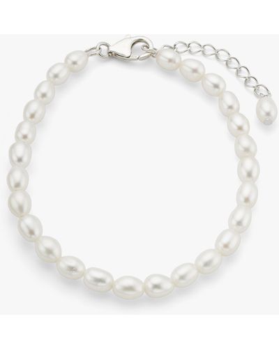 Lido Freshwater Pearl Rice Beaded Bracelet - White