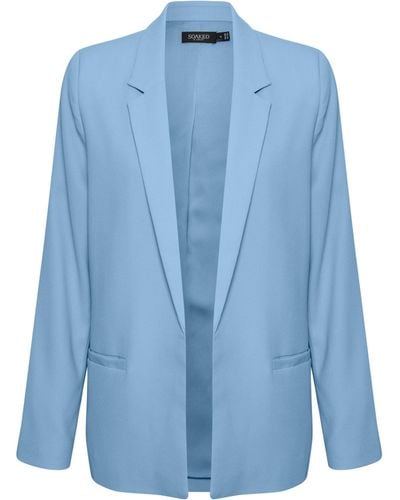 Soaked In Luxury Shirley Long Sleeve Blazer - Blue