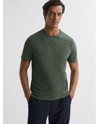 Reiss Melrose Plain Cotton T-shirt - Green