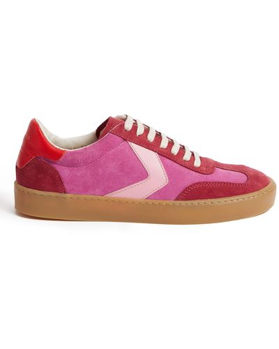 Jigsaw Portland Suede Low Top Trainers - Pink