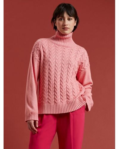 Great Plains Cable Knit Jumper - Red