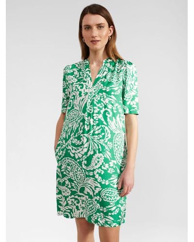 Hobbs Lucille Oversized Paisley Print Tunic Dress - Green