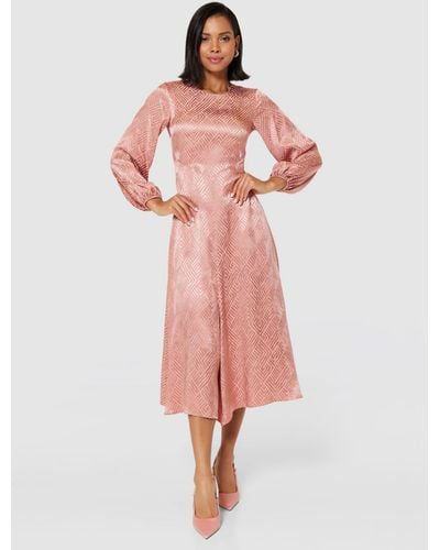 Closet A-line Midi Dress - Pink