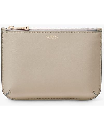 Aspinal of London Medium Ella Smooth Leather Pouch - Natural