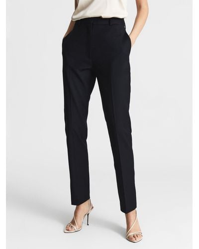 Reiss Petite Haisley Wool Blend Tapered Trousers - Blue