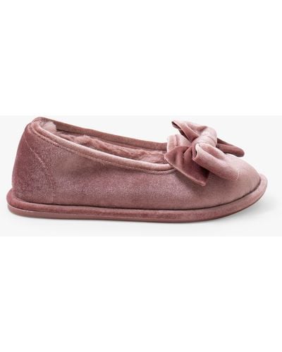 Pretty You London Alissia Bow Slippers - Pink