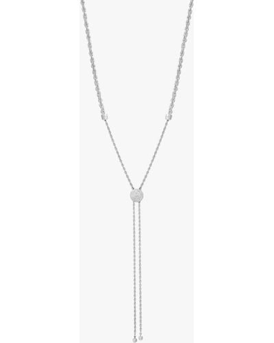 Tutti & Co Twisted Rope Slider Necklace - White