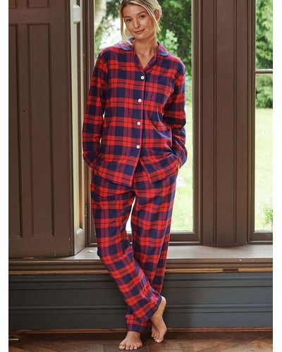 British Boxers Dumbarton Check Pyjama Set - Red