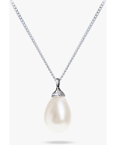 Ivory & Co. Westbury Faux Pearl Pendant Necklace - White