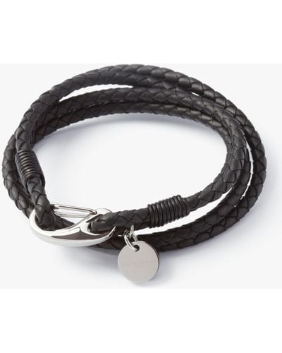 Simon Carter Padstow Leather Wrap Bracelet - Black