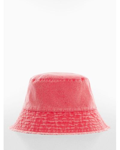 Mango Denim Bucket Hat - Pink