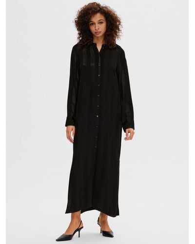 SELECTED Christel Maxi Shirt Dress - Black