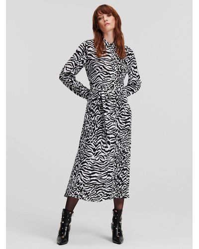 Karl Lagerfeld Animal Print Shirt Dress - Multicolour
