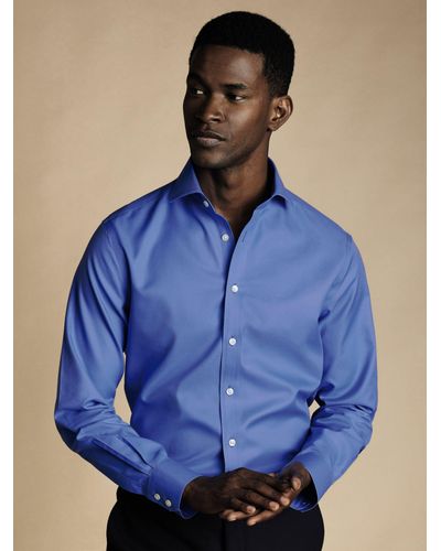Charles Tyrwhitt Non-iron Twill Shirt - Blue